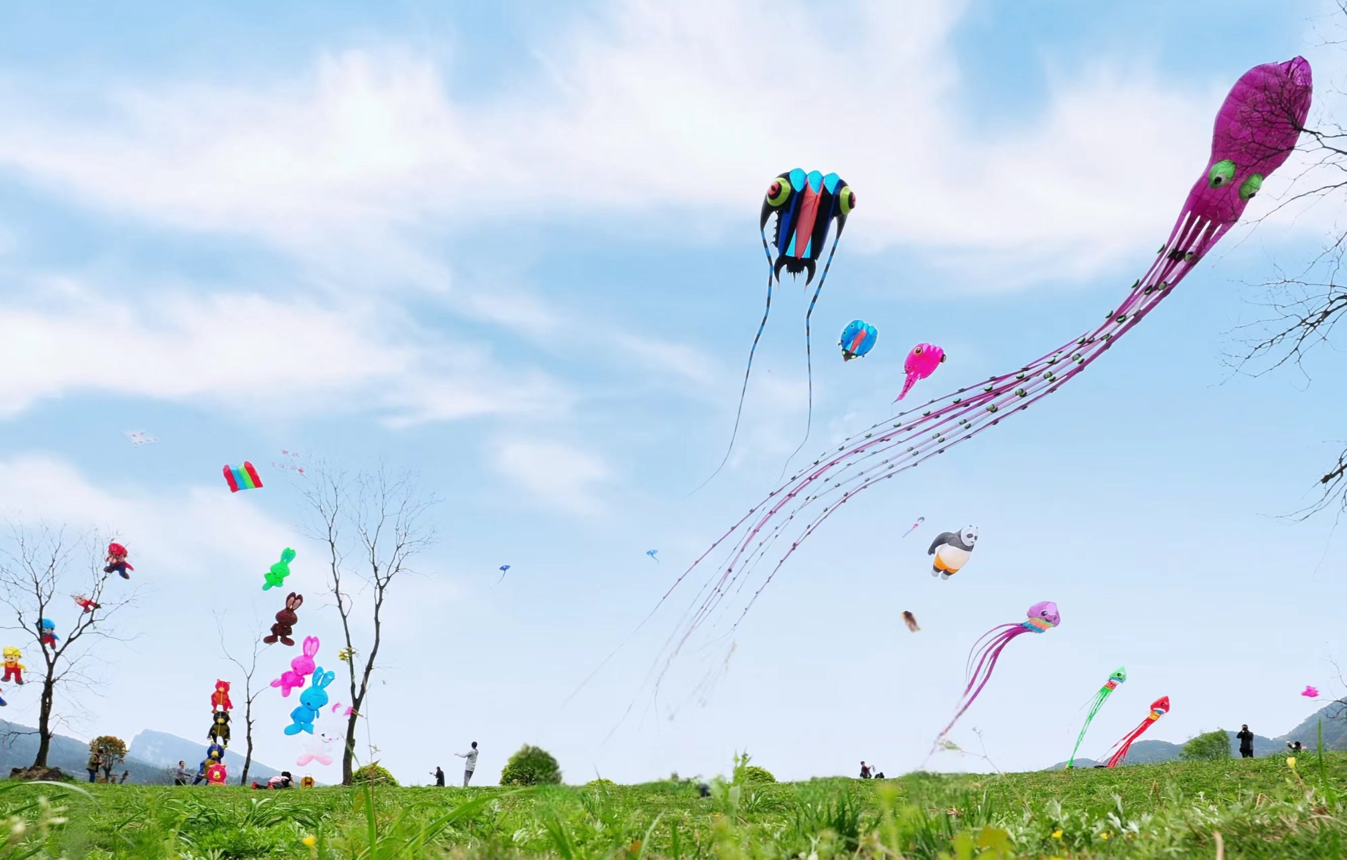 Flying kites during the Double Ninth Festival